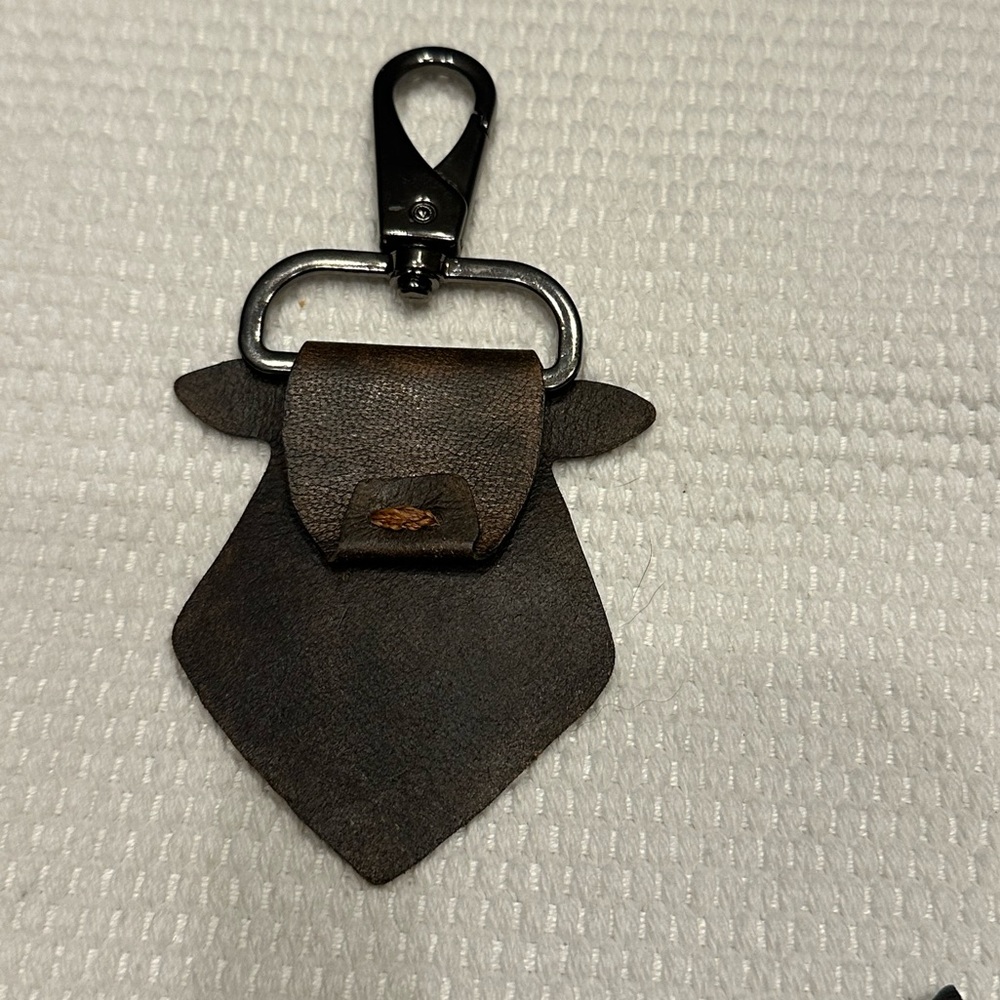 Custom Made Leather Cow Keychain